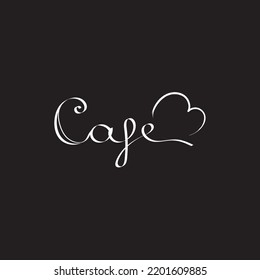 Cafe logo vector illustration. Black background