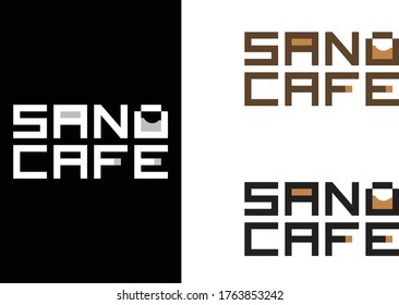 Cafe logo vector sano cafe little cafe coffee cup