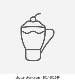 Cafe macchiato icon line symbol. Isolated vector illustration of  icon sign concept for your web site mobile app logo UI design.