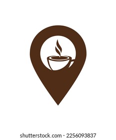 Cafe map pointer icon vector