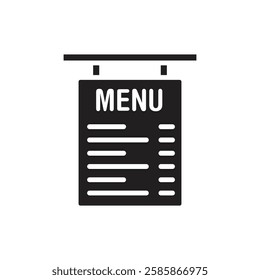 Cafe Menu Board Filled Icon Vector Illustration