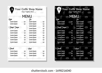 Cafe Menu Book design layout with 2 different color, vector illustration