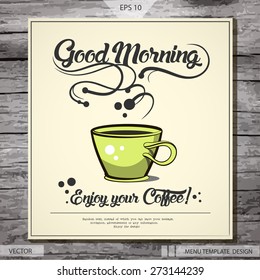 Cafe menu card. Best template for your design. Vector eps 10.
