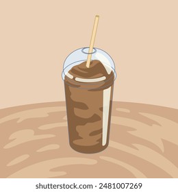 Cafe menu chocolate smoothie illustration