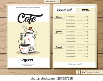 Cafe menu design. Vector eps 10