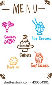 Cafe menu design. Cafe menu Vector illustration. Cafe menu Line drawings. Cafe menu Lettering. 