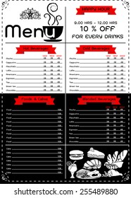 Cafe menu modern style design template. Flat design.