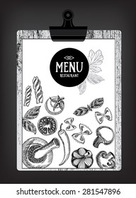 Cafe menu restaurant brochure. Food design template.