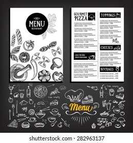 Cafe menu restaurant brochure. Food design template.