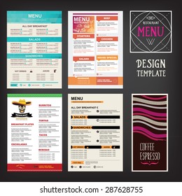 Cafe menu restaurant brochure. Food design template.