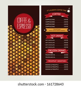 Cafe menu, template design. Vector illustration.