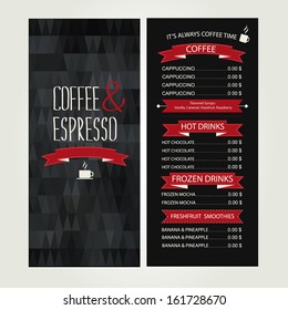 Cafe menu, template design. Vector illustration.