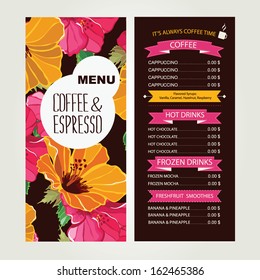 Cafe menu, template design. Vector illustration.