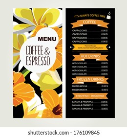 Cafe menu, template design. Vector illustration.