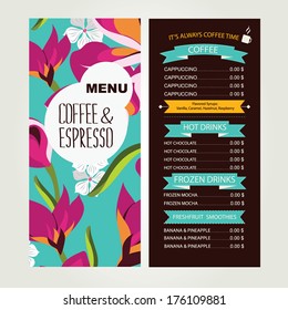 Cafe menu, template design. Vector illustration.