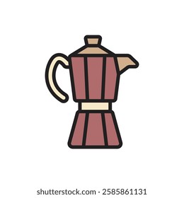 Cafe Moka Pot Icon Vector Illustration