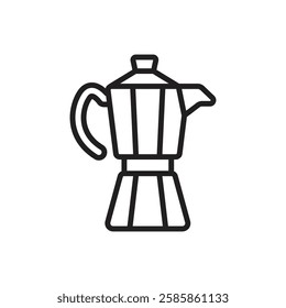 Cafe Moka Pot Outline Icon Vector Illustration