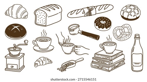 Cafe Object hand drawn illustration pack