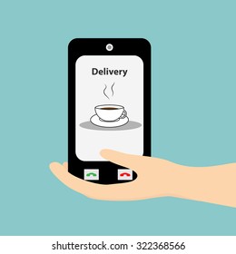 cafe on line made in vector  