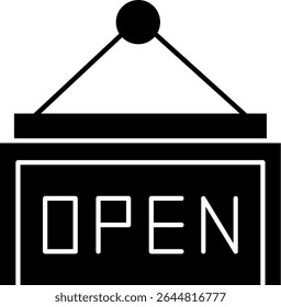 Cafe Open Sign Glyph Vector Icon Design