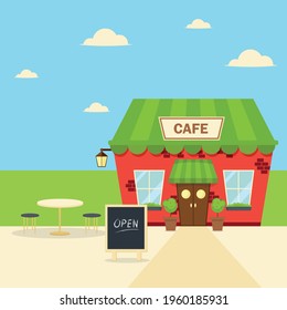 cafe opening after lockdown illustration