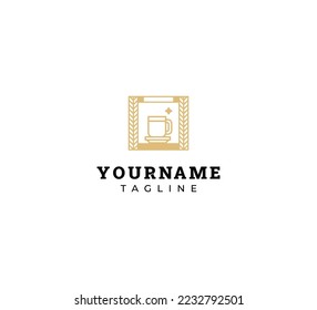 vector del logotipo del café al aire libre