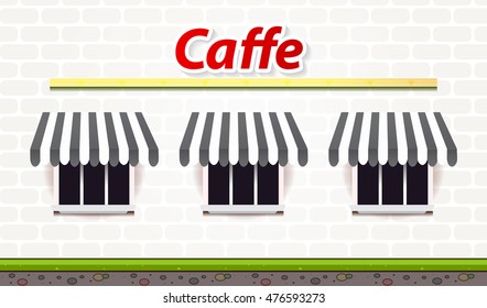 Cafe outdoor vector illustration