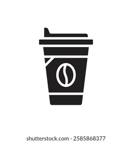 Cafe Paper Cup Filled Icon Vector Illustration