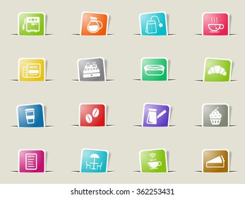 Cafe paper icons for web