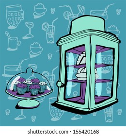 cafe and pastry. Vector