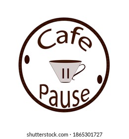 Cafe pause logo vector. The poster at the café.