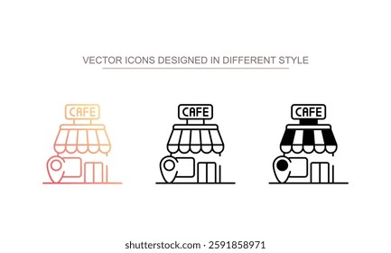 Cafe Pin icon design with white background stock illustration