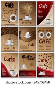 Cafe Placard Template Set - Vector Illustration, Graphic Design, Editable For Your Design     