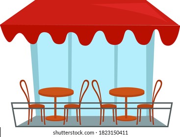 Cafetería, ilustración, vector sobre fondo blanco