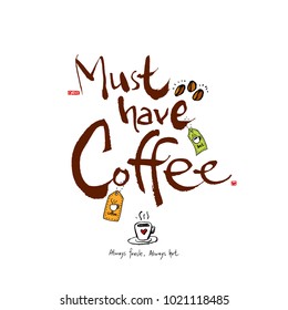 Cafe poster / Sketchy coffee illustration - vector