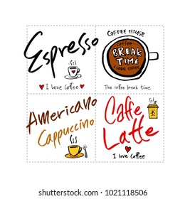 Cafe poster / Sketchy coffee illustration - vector