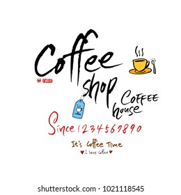 Cafe poster / Sketchy coffee illustration - vector