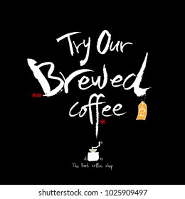 Cafe poster / Sketchy coffee illustration - vector