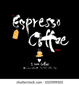 Cafe poster / Sketchy coffee illustration - vector