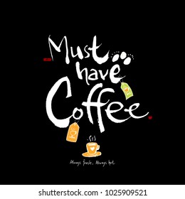 Cafe poster / Sketchy coffee illustration - vector