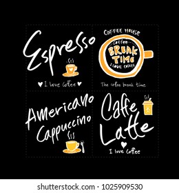 Cafe poster / Sketchy coffee illustration - vector