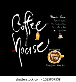 Cafe poster / Sketchy coffee illustration - vector