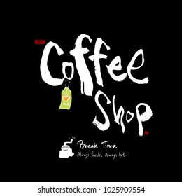 Cafe poster / Sketchy coffee illustration - vector