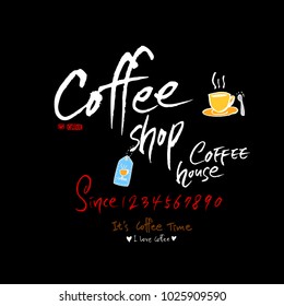 Cafe poster / Sketchy coffee illustration - vector