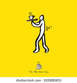 Cafe poster / Sketchy coffee illustration - vector