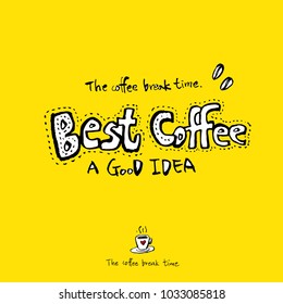 Cafe poster / Sketchy coffee illustration - vector