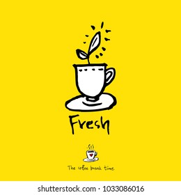 Cafe poster / Sketchy coffee illustration - vector