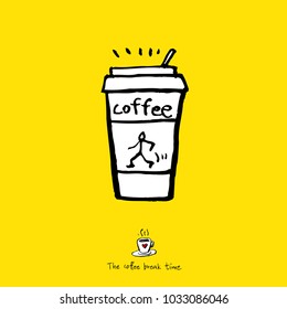 Cafe poster / Sketchy coffee illustration - vector