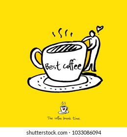 Cafe poster / Sketchy coffee illustration - vector