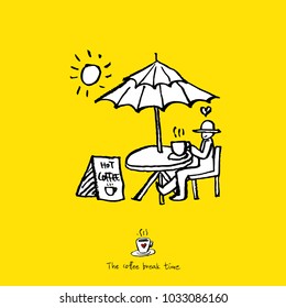 Cafe poster / Sketchy coffee illustration - vector